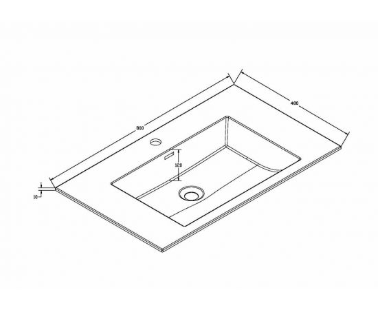 Раковина мебельная Vincea VCB-13800B из искусственного камня, цвет черный_, изображение 2
