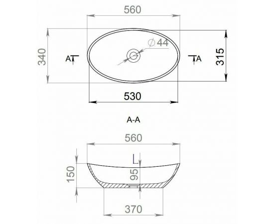 Раковина накладная Salini CALLISTA 103 S-Sense_, изображение 3