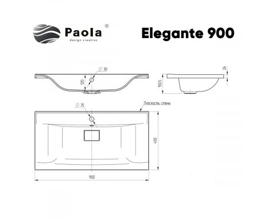 Раковина Paola Elegante 900_, изображение 4