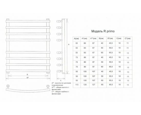 Полотенцесушитель Двин R primo 60/50 1"-3/4"-1/2" Универсальный К3, Состаренная бронза (4627086045679)_, изображение 2