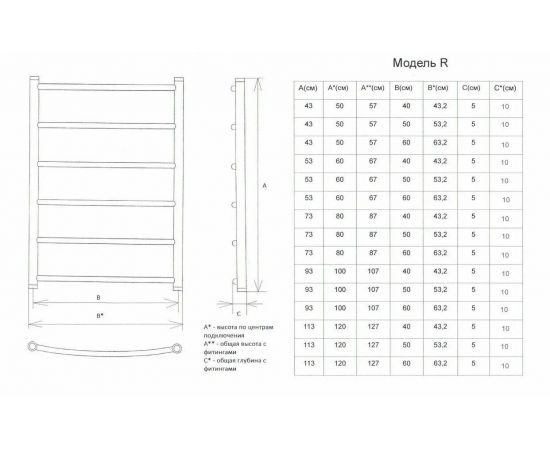 Полотенцесушитель Двин R 80/60 1"-1/2" Универсальный К3, Белый (4627087415990)_, изображение 2