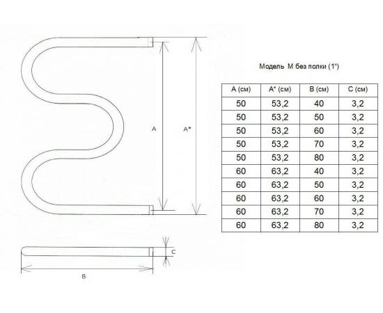 Полотенцесушитель Двин M (CS) 50/60 1" Водяной К СS, Белый (4627085364702)_, изображение 2