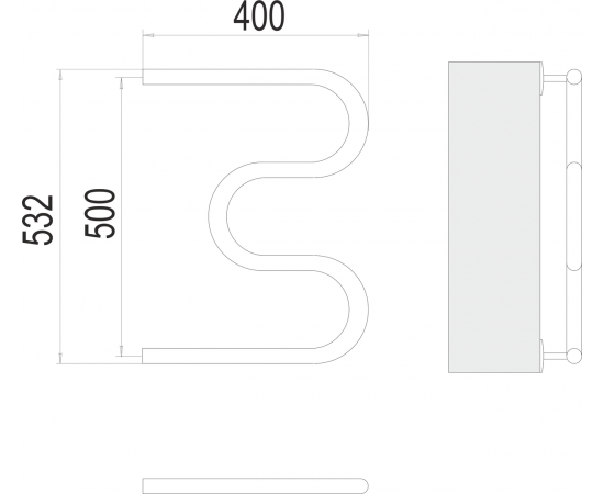 Полотенцесушитель водяной Terminus М-образный 1" 500х400_, изображение 3