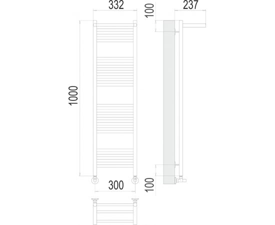Полотенцесушитель водяной Terminus Аврора с полкой П20 300х1000_, изображение 3