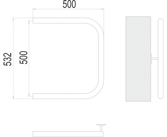 Полотенцесушитель водяной Terminus П-образный 1" 500х500_, изображение 3