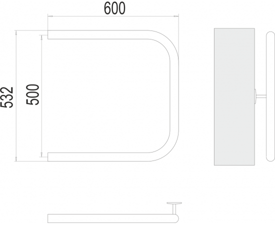 Полотенцесушитель водяной Terminus П-образный 1" 500х600_, изображение 3