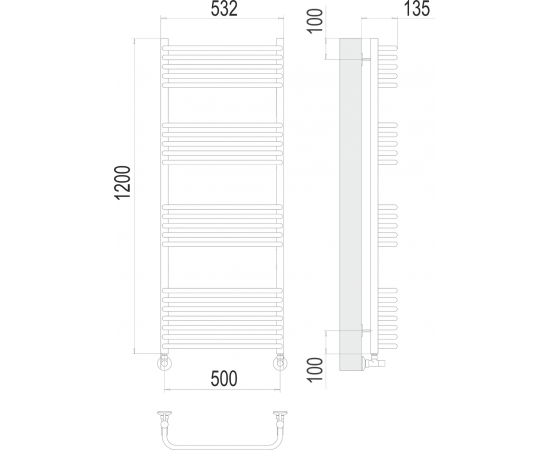 Полотенцесушитель водяной Terminus Стандарт П22 500х1200_, изображение 3
