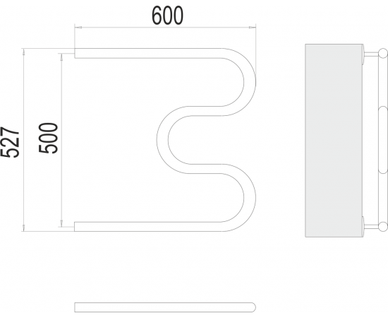 Полотенцесушитель водяной Terminus М-образный 3/4" 500х600_, изображение 3