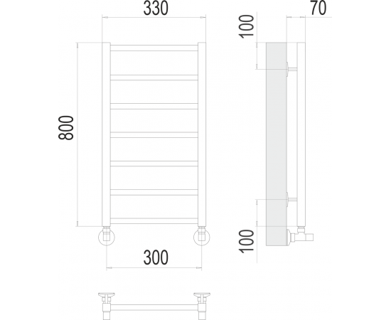 Полотенцесушитель водяной Terminus Контур П7 300х800_, изображение 3