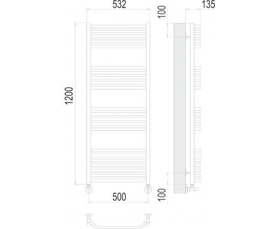 Полотенцесушитель водяной Terminus Виктория П22 500х1200_, изображение 3