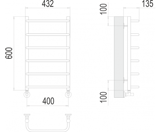 Полотенцесушитель водяной Terminus Стандарт П6 400х600_, изображение 3