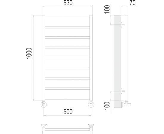 Полотенцесушитель водяной Terminus Контур П9 500х1000_, изображение 3