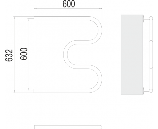 Полотенцесушитель водяной Terminus М-образный 1"600х600_, изображение 3