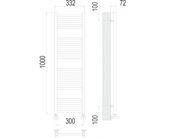 Полотенцесушитель водяной Terminus Аврора П20 300х1000_, изображение 3