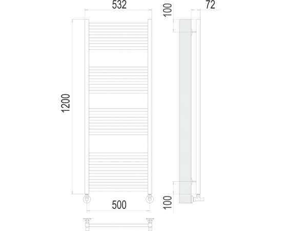 Полотенцесушитель водяной Terminus Аврора П22 500х1200_, изображение 3