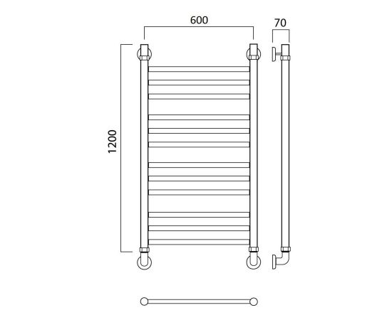 Полотенцесушитель водяной ПРЯМАЯ групповая 120х60 Aquanerzh 00-60A12060_, изображение 2