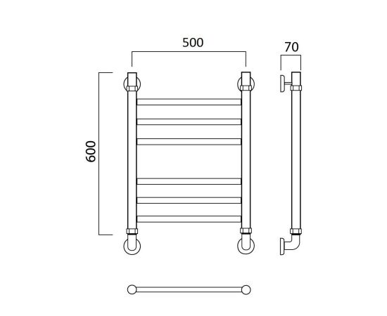 Полотенцесушитель водяной ПРЯМАЯ групповая 60х50 Aquanerzh 00-60A6050_, изображение 2