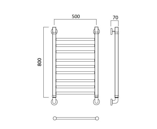 Полотенцесушитель водяной ПРЯМАЯ групповая 80х50 Aquanerzh 00-60A8050_, изображение 2