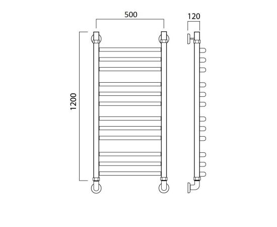 Полотенцесушитель водяной ДУГА групповая 120х50 Aquanerzh 02-09A12050_, изображение 2