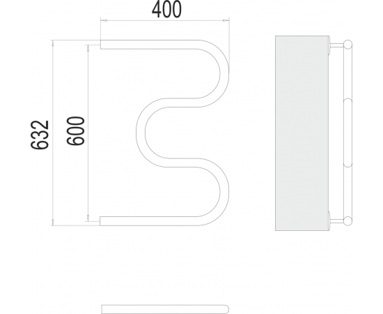 Полотенцесушитель водяной Terminus М-образный  1" БШ 600х400_, изображение 3