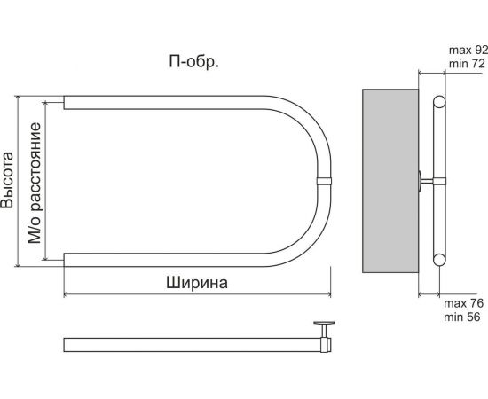 Полотенцесушитель водяной Terminus П-образный 1" БШ 320х600_, изображение 3