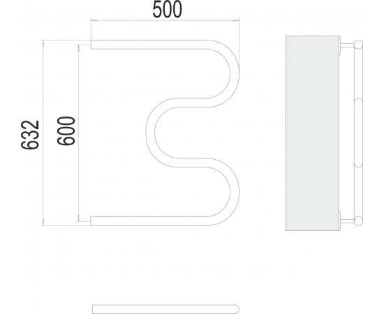 Полотенцесушитель водяной Terminus М-образный  1" БШ 600х500_, изображение 3