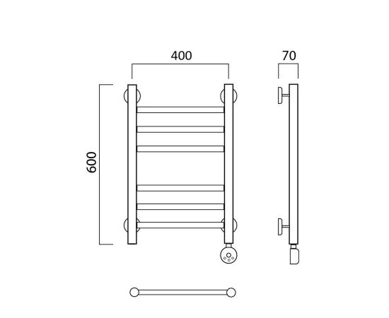 Полотенцесушитель электрический ПРЯМАЯ групповая 60х40 ПРАВЫЙ Aquanerzh 00-12A6040_R_, изображение 2
