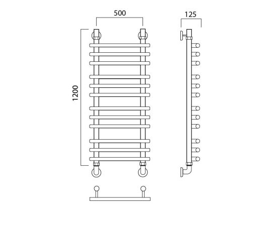 Полотенцесушитель водяной МОДЕРН ПРЯМАЯ групповая 120х50 Aquanerzh 002-02A12050_, изображение 2