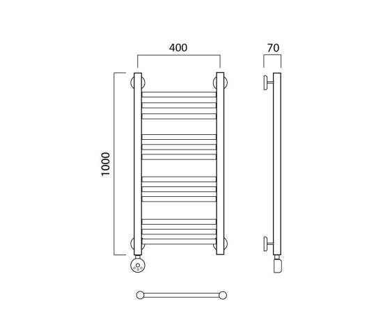 Полотенцесушитель электрический ПРЯМАЯ групповая 100х40 ЛЕВЫЙ Aquanerzh 00-12A10040_L_, изображение 3