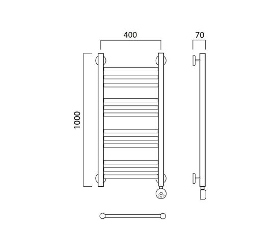 Полотенцесушитель электрический ПРЯМАЯ групповая 100х40 ПРАВЫЙ Aquanerzh 00-12A10040_R_, изображение 3