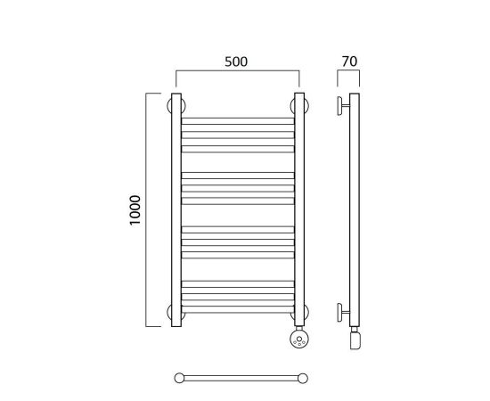 Полотенцесушитель электрический ПРЯМАЯ групповая 100х50 ПРАВЫЙ Aquanerzh 00-12A10050_R_, изображение 3