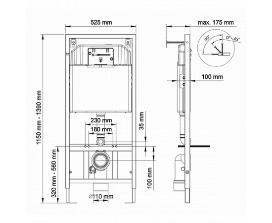 Комплект BERGES: инсталляция NOVUM525, кнопка S3 хром глянец, унитаз LEVEL Rimless, сидение дюропласт Level Slim SO_, изображение 9