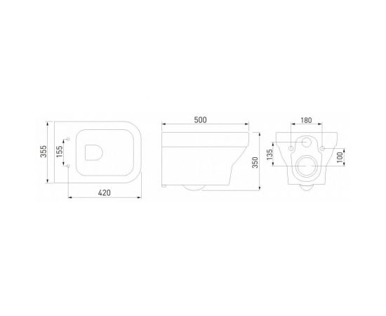 Комплект BERGES: инсталляция NOVUM525, кнопка S3 хром глянец, унитаз LEVEL Rimless, сидение дюропласт Level Slim SO_, изображение 7