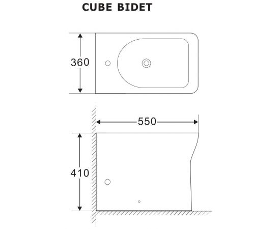 Биде напольное Aquanet Cube-B CL-12248F_, изображение 3