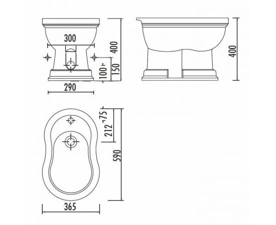 Напольное биде Creavit KLASIK Карамель KL500-00PR00E-0000_, изображение 2