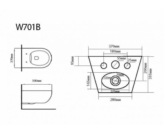 Биде подвесное Black&White W-701B_, изображение 2