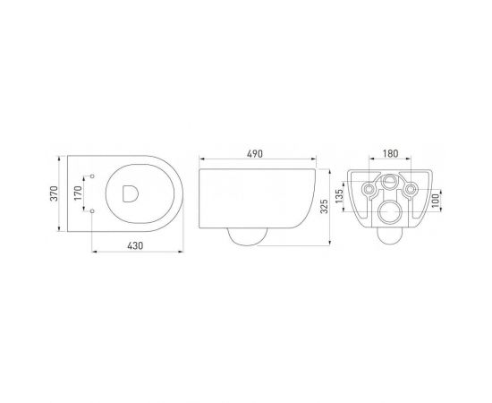 Комплект BERGES: инсталляция NOVUM525, кнопка L5 SoftTouch черная, унитаз EGO Rimless, сиденье дюропласт Toma SO_, изображение 11