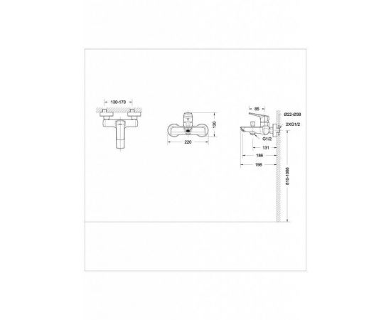 Смеситель для ванны c коротким изливом Bravat Real F6121179CP-01_, изображение 4