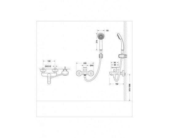 Смеситель для ванны с коротким изливом и аксессуарами Bravat Stream F63783C-B_, изображение 3