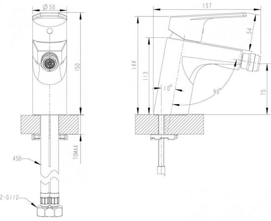 Смеситель для биде Bravat Line F35299C-1_, изображение 3