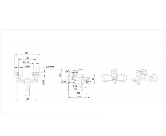 Смеситель для ванны короткий излив Bravat F6429564BW-01-ENG_, изображение 2