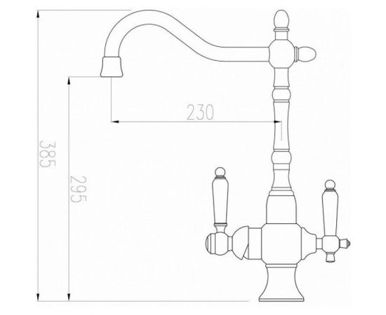 Смеситель для кухонной мойки ZORG Sanitary ZR 336 YF-50 ANTIQUE_, изображение 2