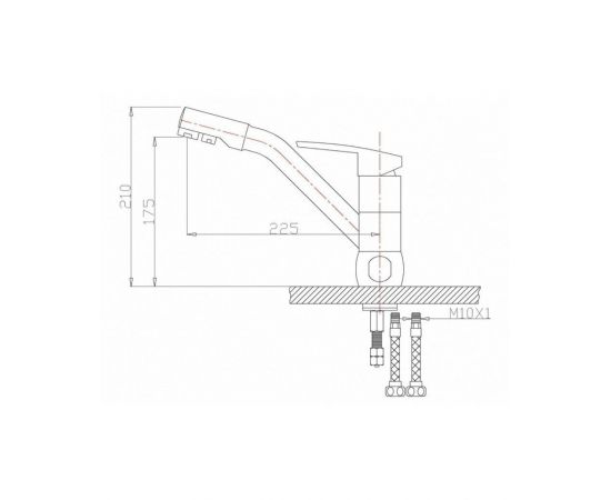 Смеситель для кухонной мойки ZORG Sanitary ZR 400 KF-12 ПЕСОЧНЫЙ_, изображение 2