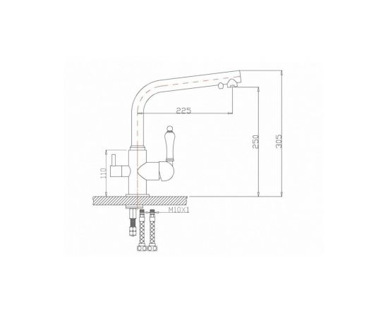 Смеситель для кухонной мойки ZORG Sanitary ZR 313 YF-33 BR_, изображение 2