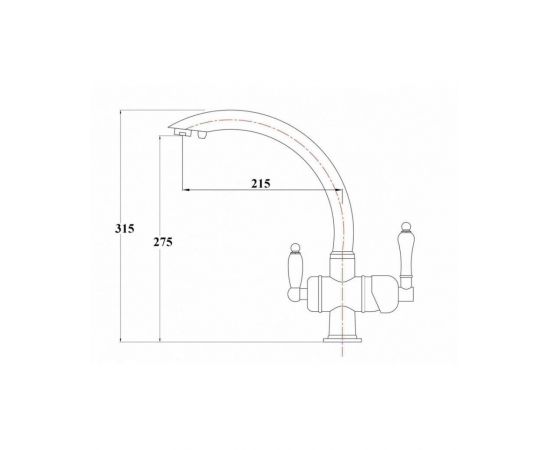 Смеситель для кухонной мойки ZORG Sanitary ZR 327 YF BR CLEAN WATER_, изображение 2