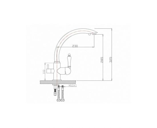 Смеситель для кухонной мойки ZORG Sanitary ZR 314 YF-33_, изображение 2