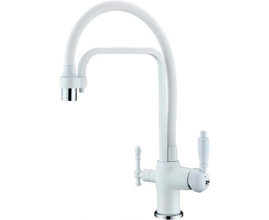 Смеситель для кухонной мойки ZORG Sanitary ZR 342-8 YF WHITE_