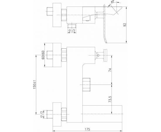 Смеситель для ванны Lemark Contest LM5814CW_, изображение 2