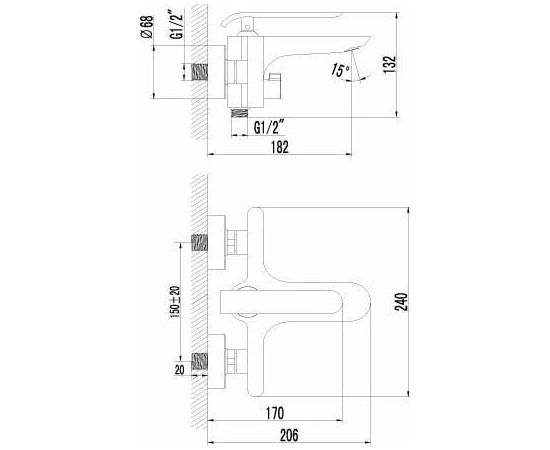 Смеситель для ванны Lemark Melange LM4914CW_, изображение 2