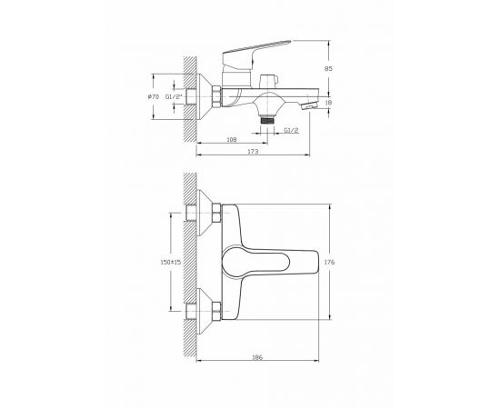 Смеситель для ванны RUSH Crete CR3535-44_, изображение 2